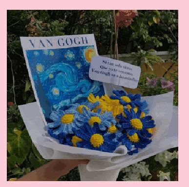 Buquê van Gogh em crochê feito à mão