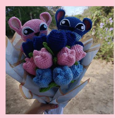 Buquê Stitch em crochê feito à mão