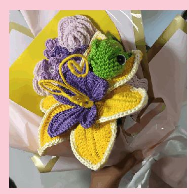 Buquê Rapunzel em crochê feito à mão