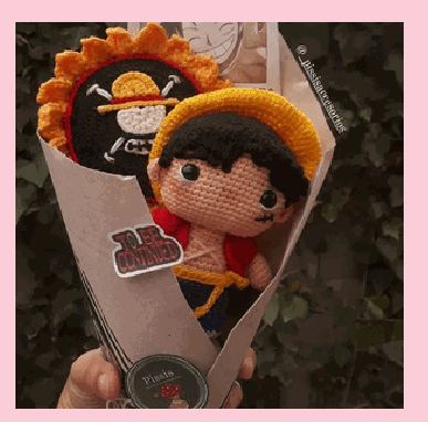 Buquê luffy em crochê feito à mão