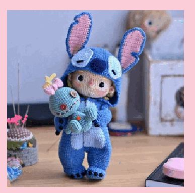 Boneco Stitch em crochê feito à mão