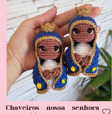 Chaveiros nossa senhora Aparecida em crochê feito à mão