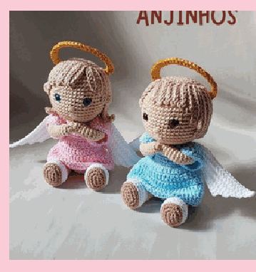 Anjinhos crianças em crochê feito à mão