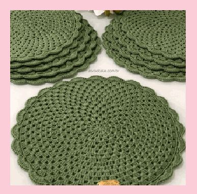 Sousplat verde em crochê feito à mão