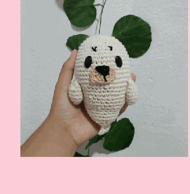 Foca em crochê feito à mão
