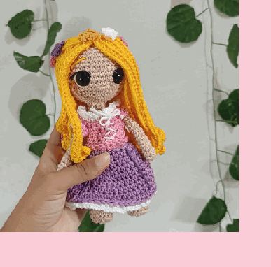 Rapunzel em crochê feito à mão